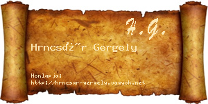 Hrncsár Gergely névjegykártya